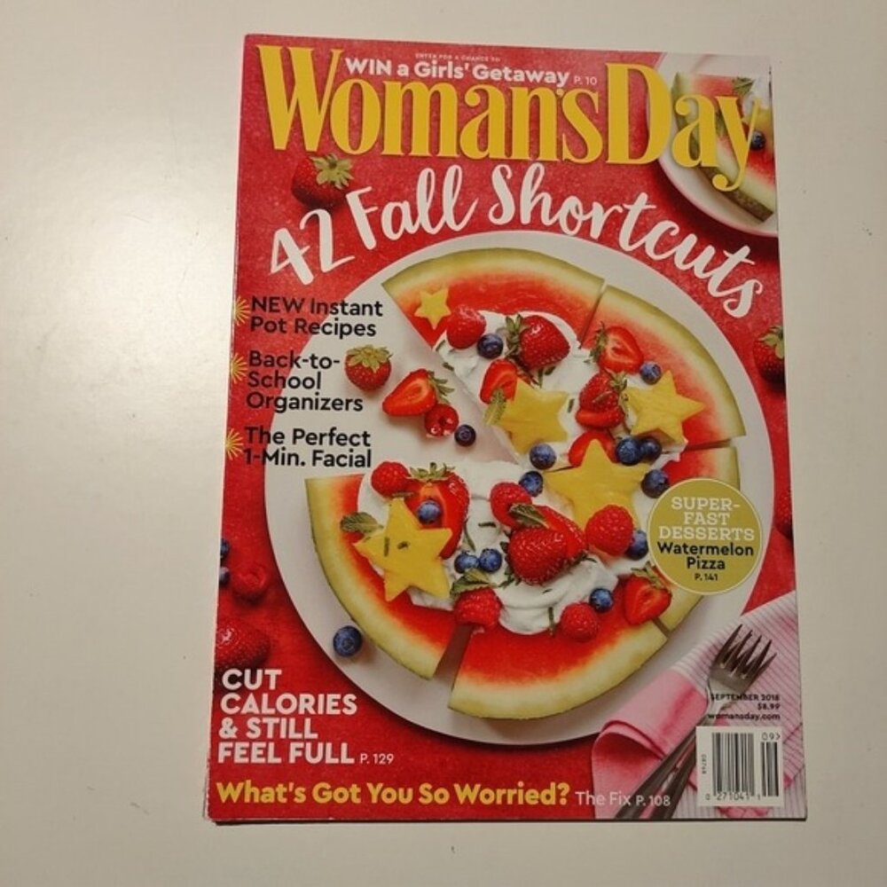 Woman's Day Magazine Like New -September 2018 42 Fall Shortcuts & more.